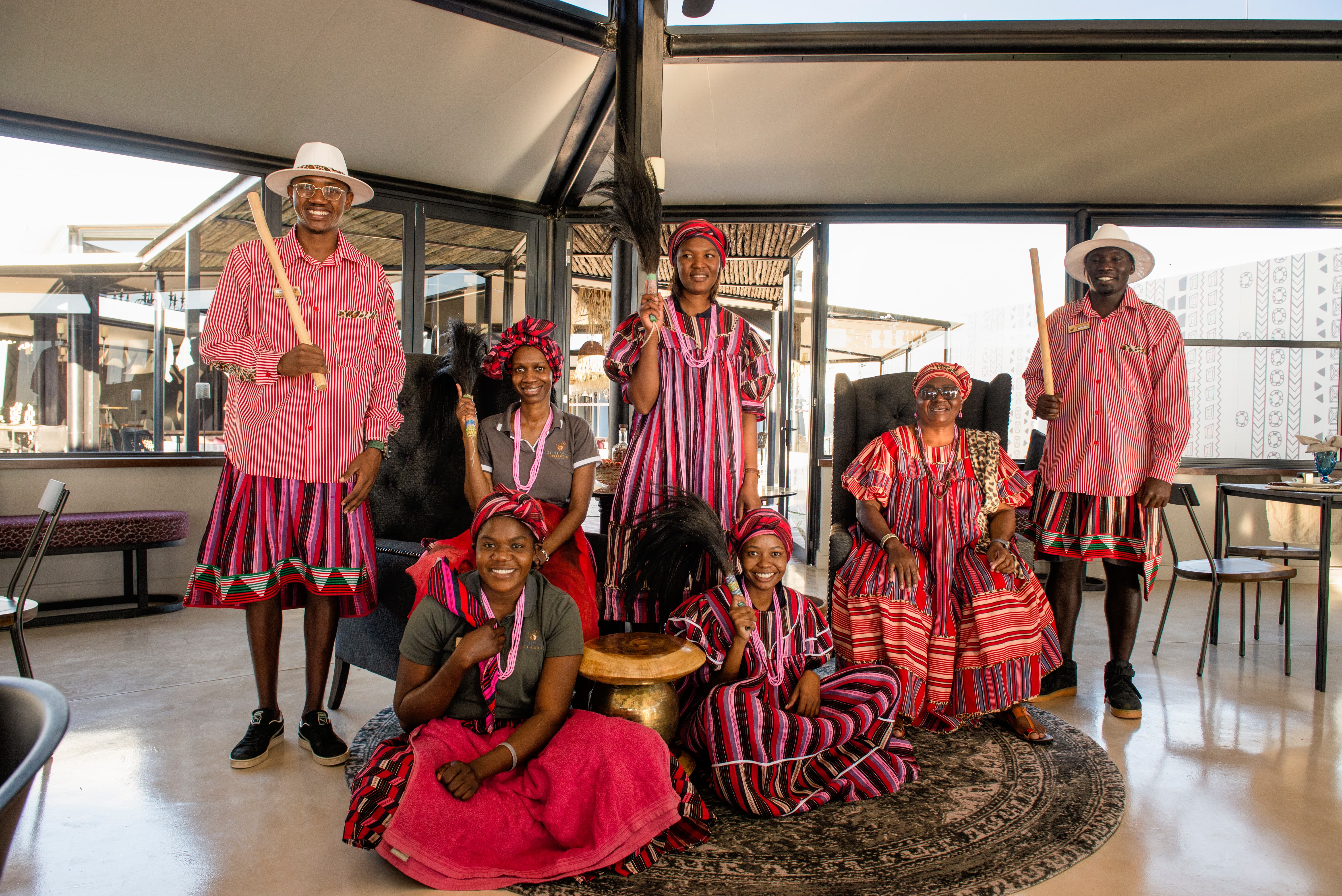 King Nehale Conservancy members at Etosha King Nehale Lodge, Namibia